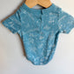 Blue White Line Art Bodysuit / 12-18m