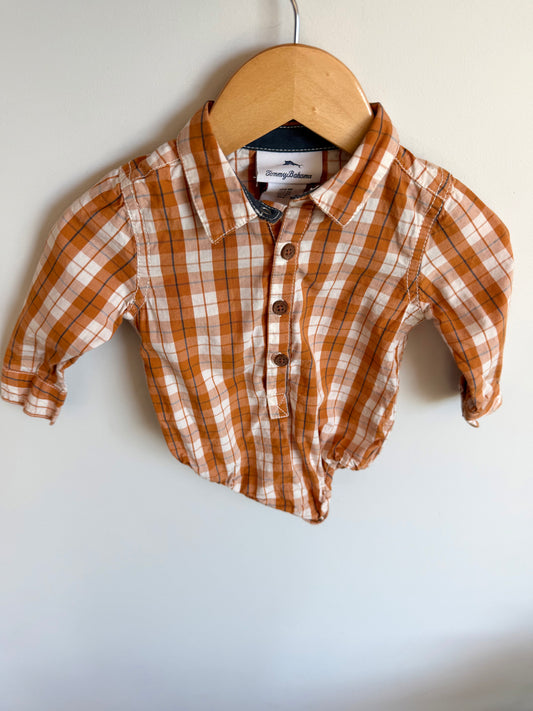 Tommy Bahama Orange Button Up Bodysuit / 6-9m