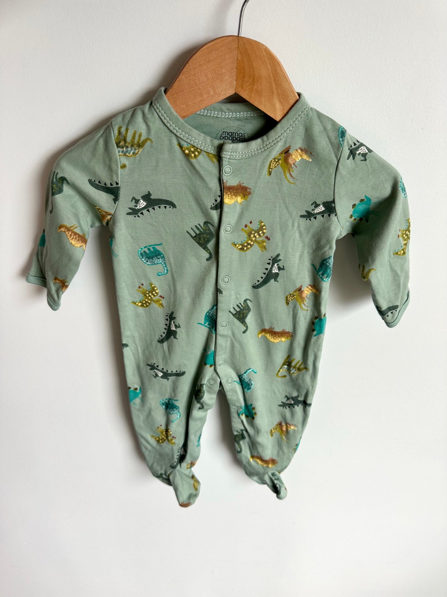 Green Dino Snap Sleeper / 0-3m