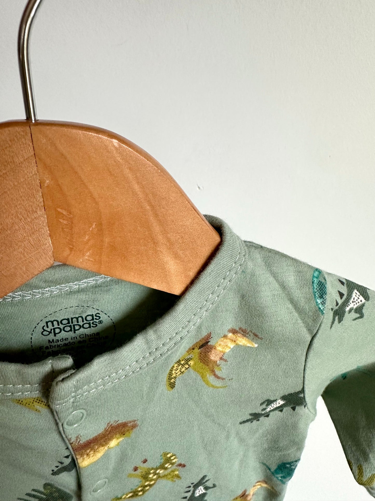 Green Dino Snap Sleeper / 0-3m