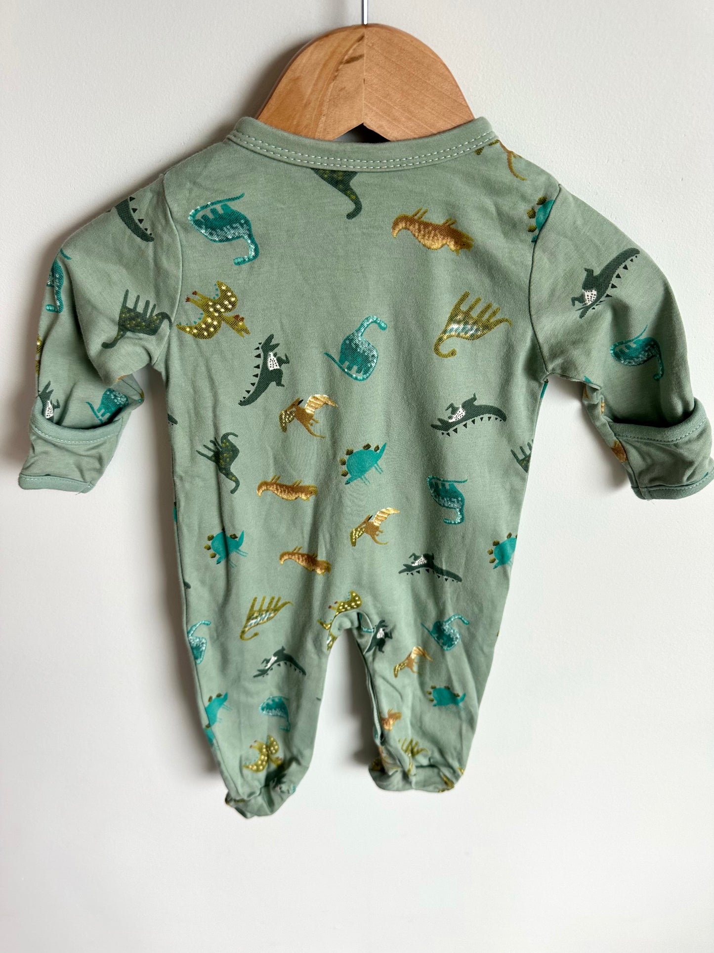 Green Dino Snap Sleeper / 0-3m