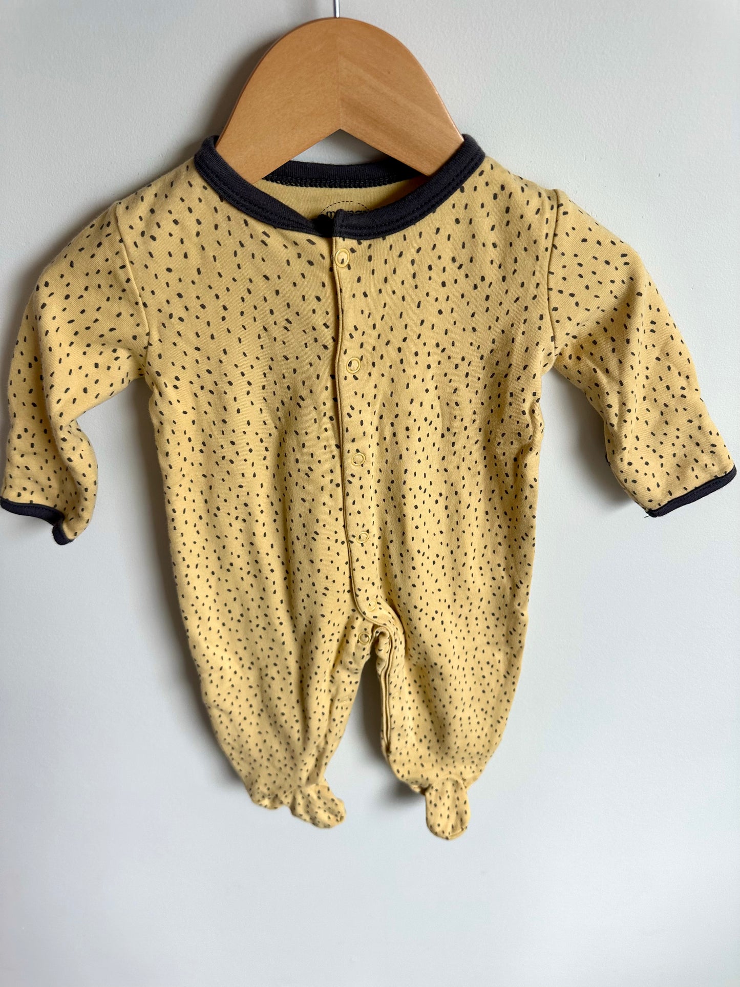 Yellow Dotted Snap Sleeper / 0-3m