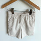 Cream Drawstring Shorts / 4T