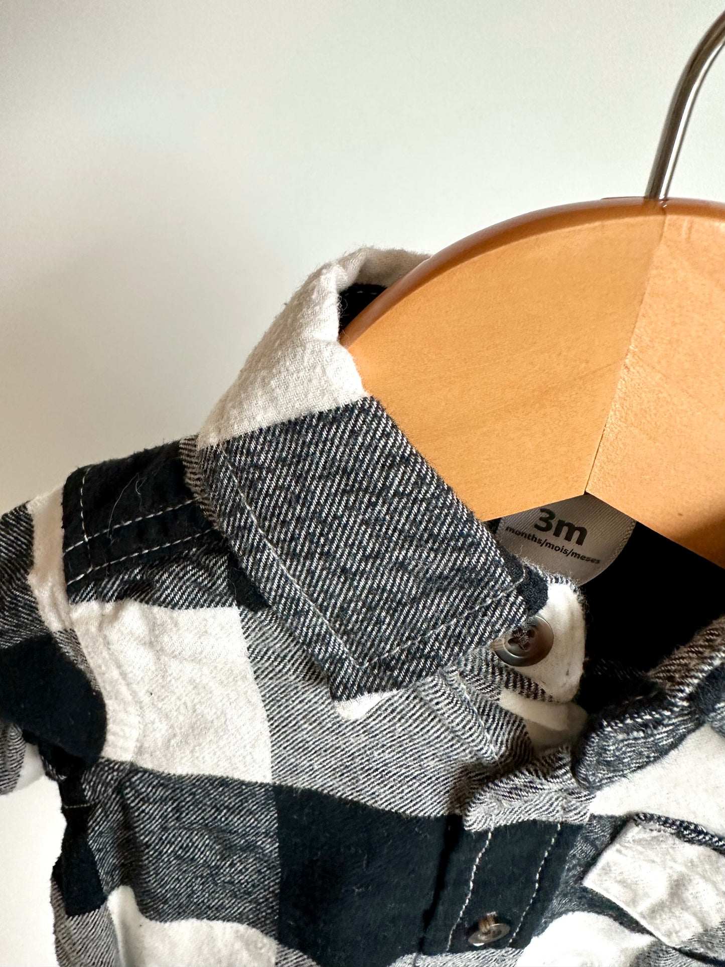 Black and White Collared Bodysuit / 3m