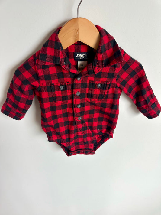 Buffalo Plaid Collared Bodysuit / 3m