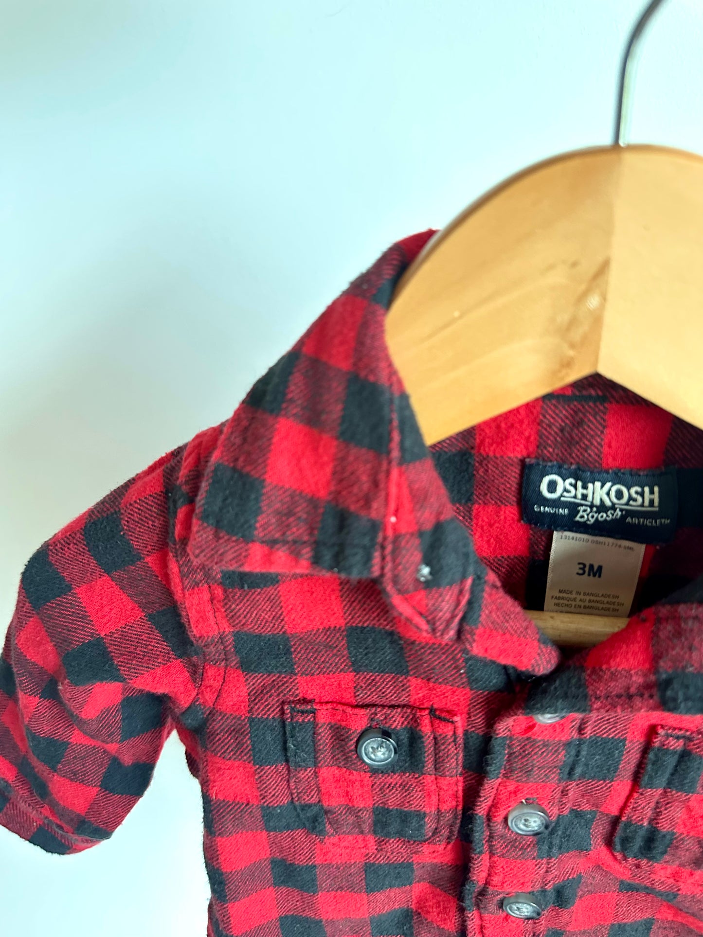 Buffalo Plaid Collared Bodysuit / 3m