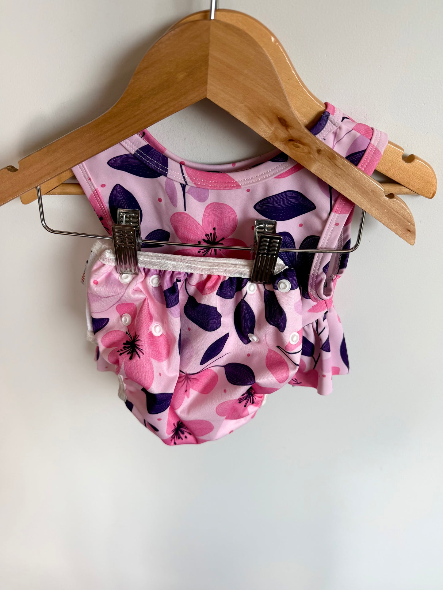 Pink 2 Piece Swim Top + Swim Diaper / 6-18m?
