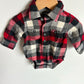 Grey and Red Plaid Collared Bodysuit / 3m