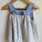 White Lace Dress with Blue Bow / 3T