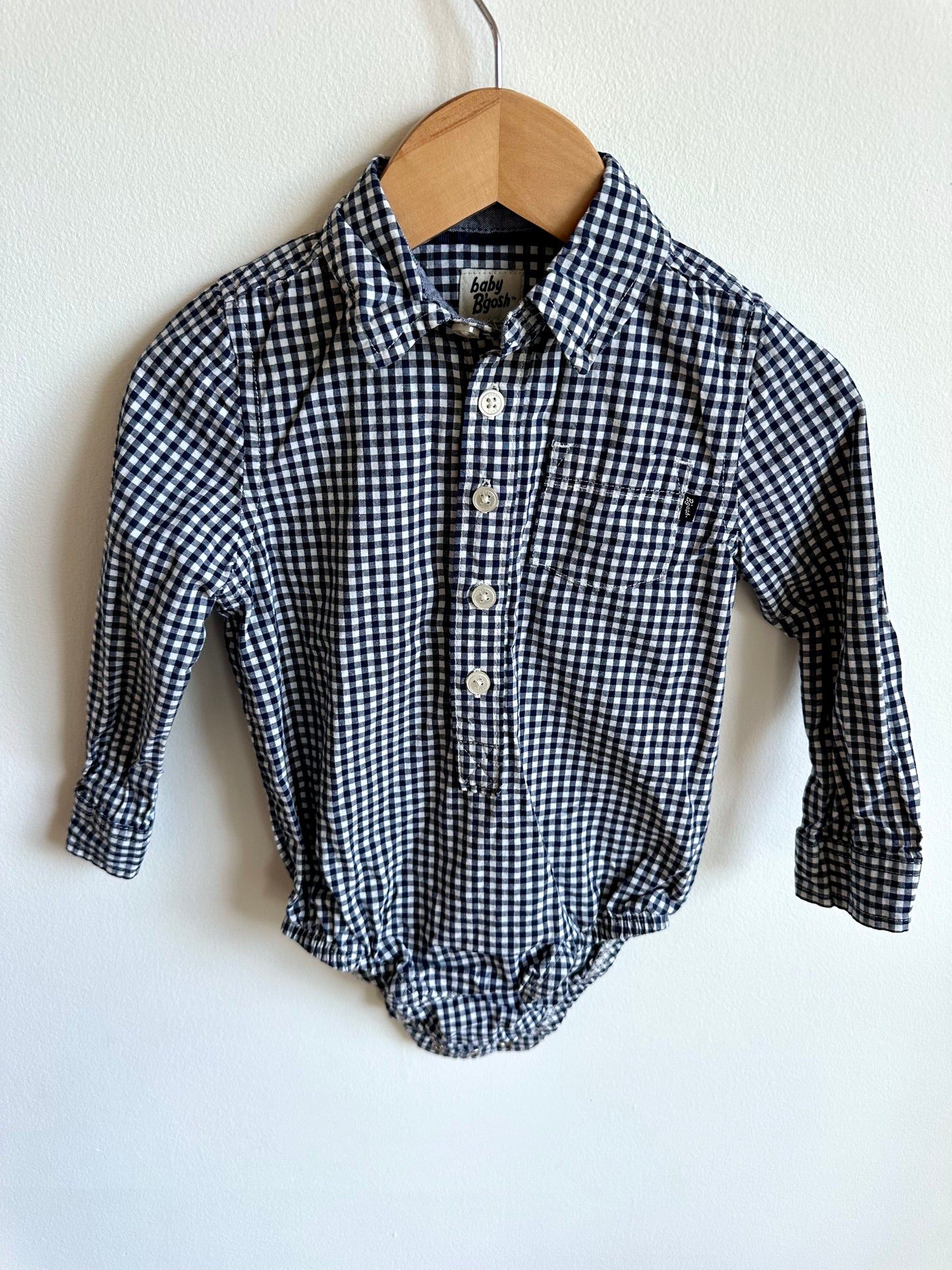 Collared Checkered Bodysuit / 24m