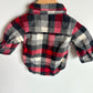 Grey and Red Plaid Collared Bodysuit / 3m