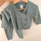 Gap Teal Ribbed 3 Piece Set - Cardigan, Toque + Pants / 6-12m