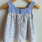 White Lace Dress with Blue Bow / 3T