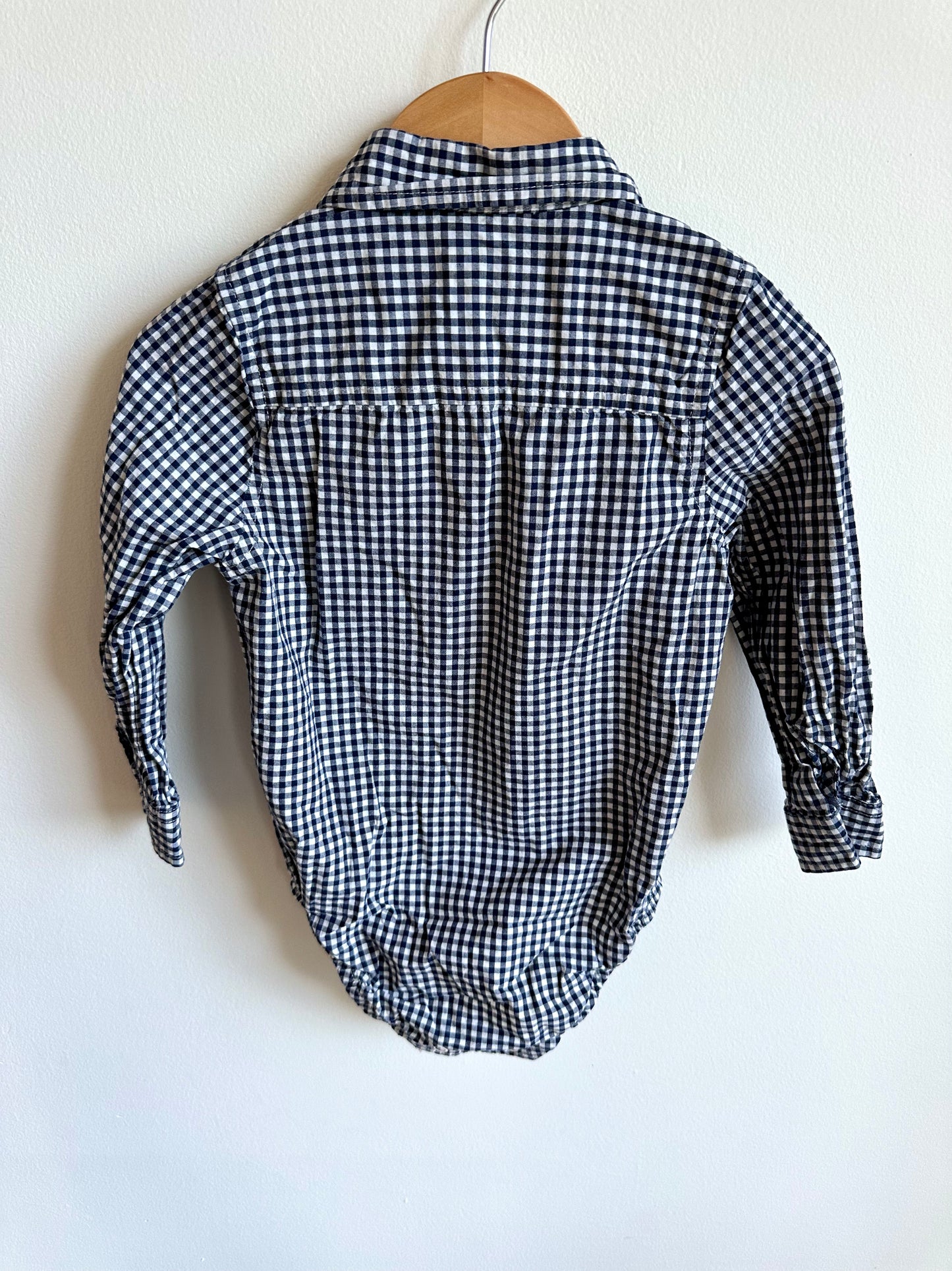 Collared Checkered Bodysuit / 24m