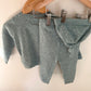 Gap Teal Ribbed 3 Piece Set - Cardigan, Toque + Pants / 6-12m