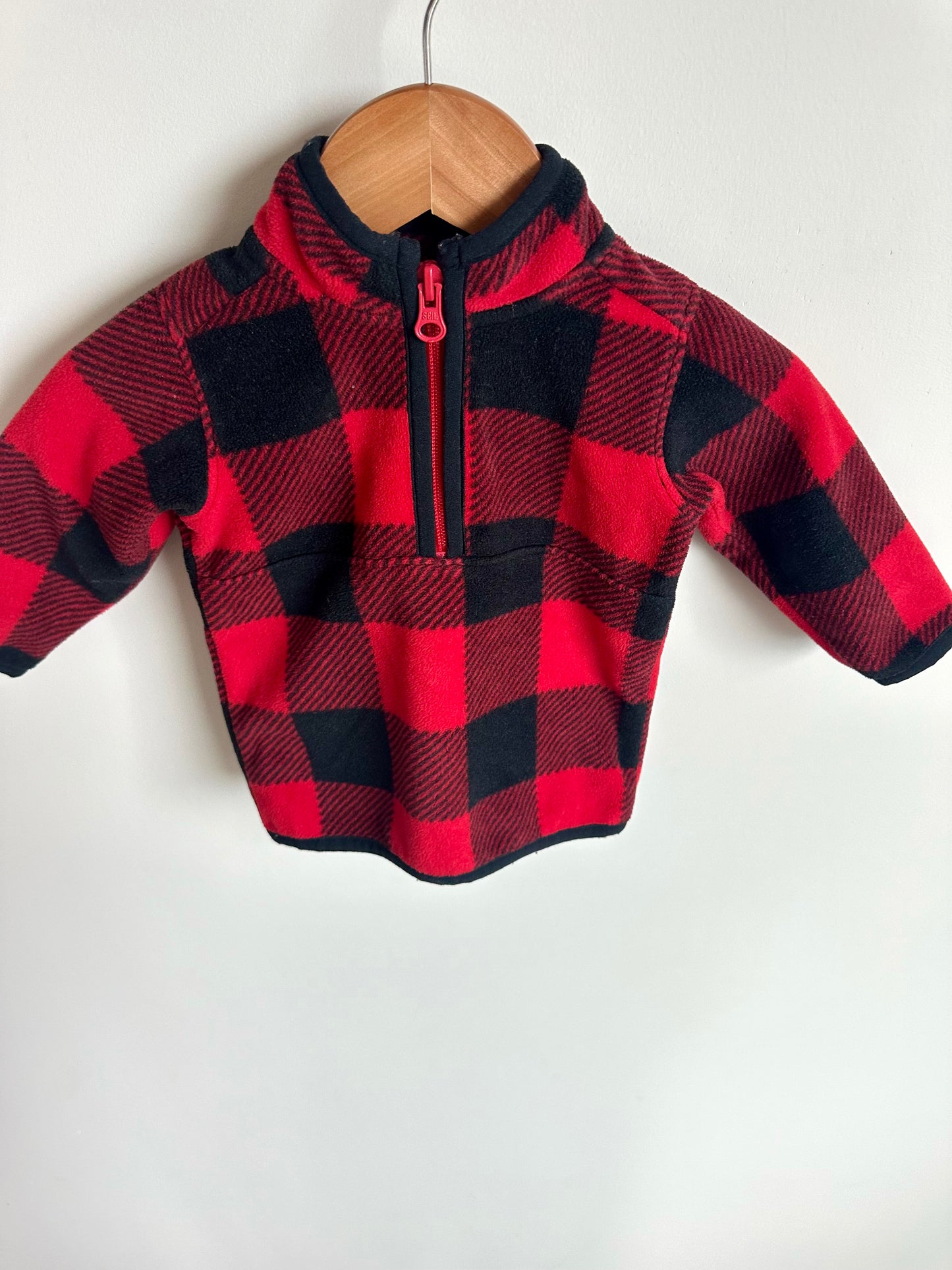 Fleece Checked Half Zip Sweater / 3m