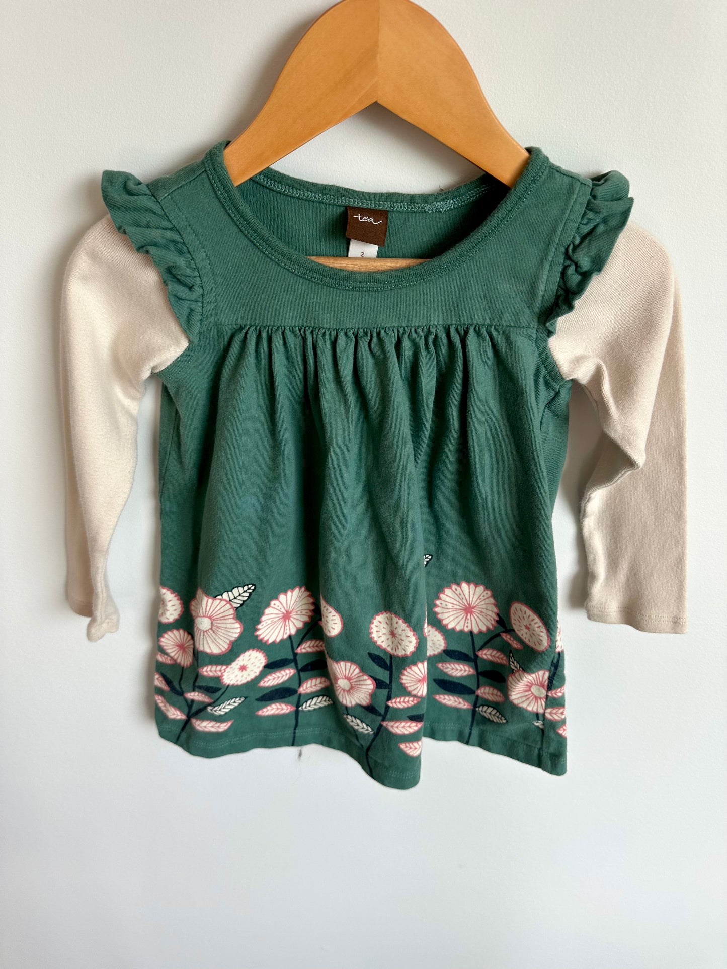 Tea Collection Floral Long Sleeve Dress / 2T