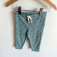 Teal Ribbed Flower Pants / 12m