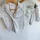 White Button Up Floral Pj Top + Shorts / 4T