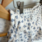 White Button Up Floral Pj Top + Shorts / 4T