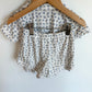 White Button Up Floral Pj Top + Shorts / 4T