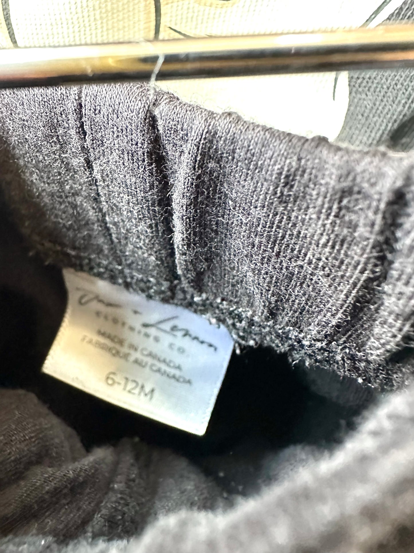 Black Bamboo Pants / 6-12m