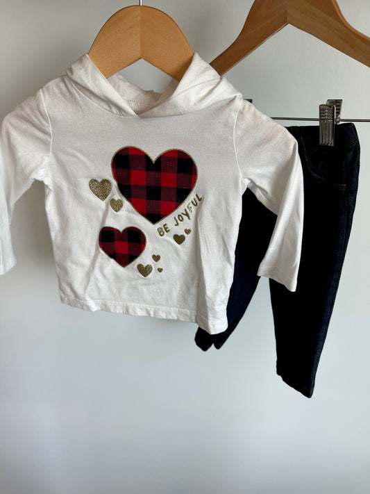 Hooded Heart Long Sleeve with Jeggings / 12m