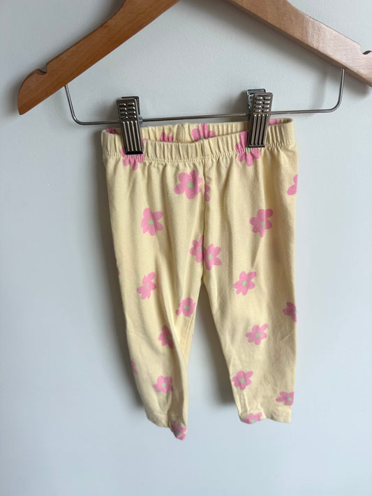 Yellow Pants with Pink Flowers / 18-24m