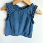 Chambray Ruffle Sleeve Top / 18-24m