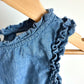 Chambray Ruffle Sleeve Top / 18-24m