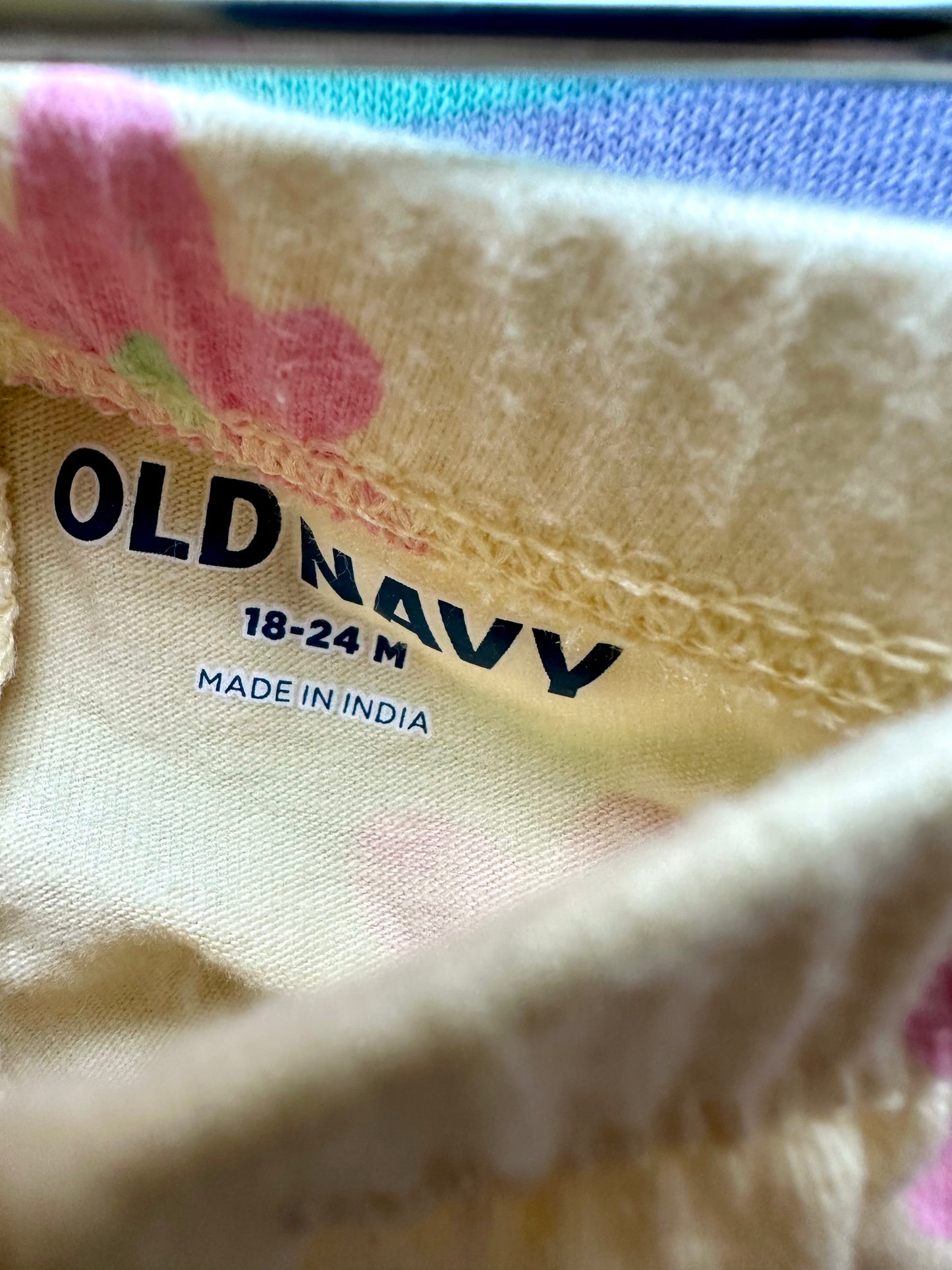 Yellow Pants with Pink Flowers / 18-24m