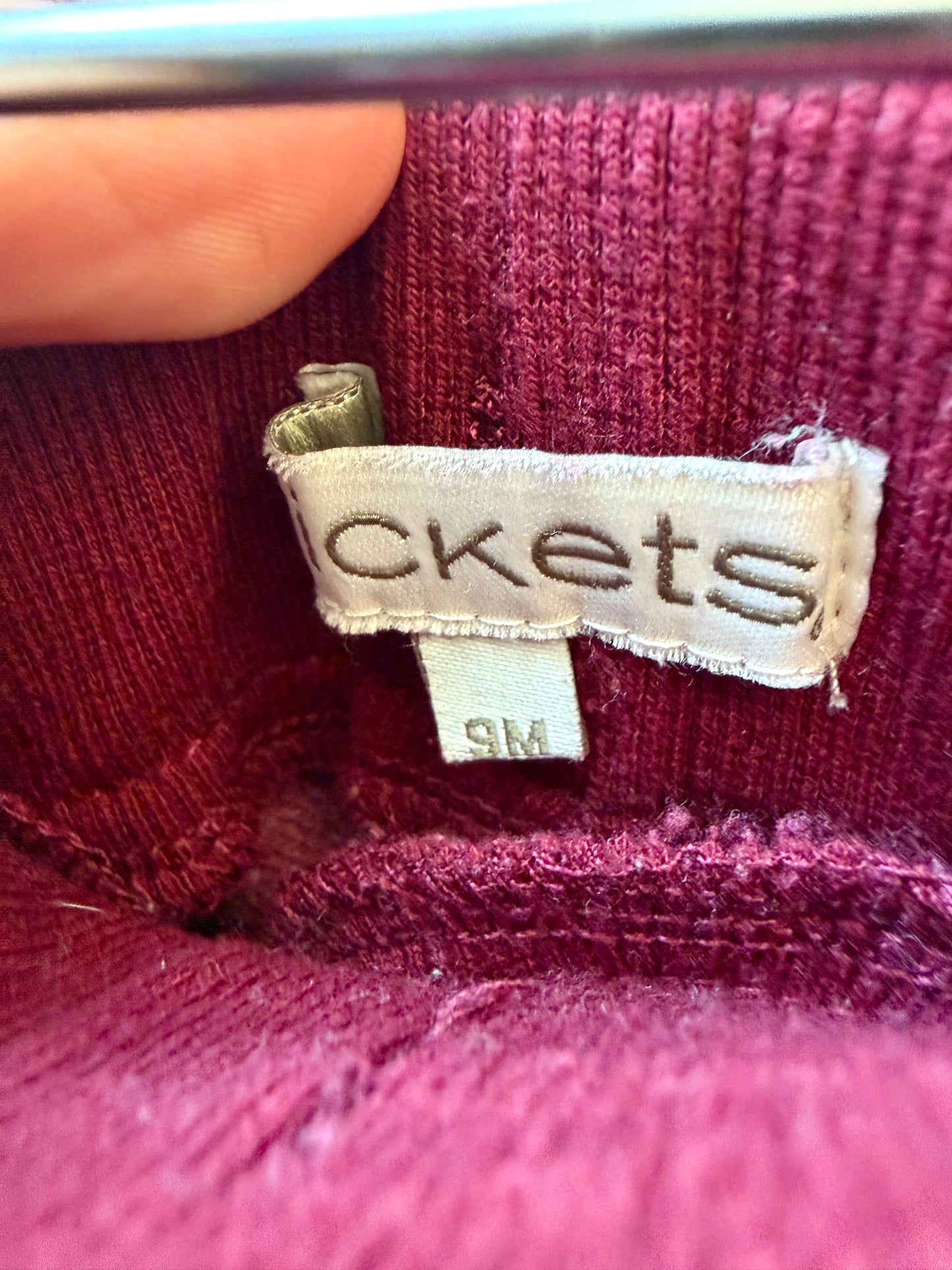 Krickets Maroon Tapered Pants / 9m