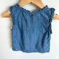 Chambray Ruffle Sleeve Top / 18-24m