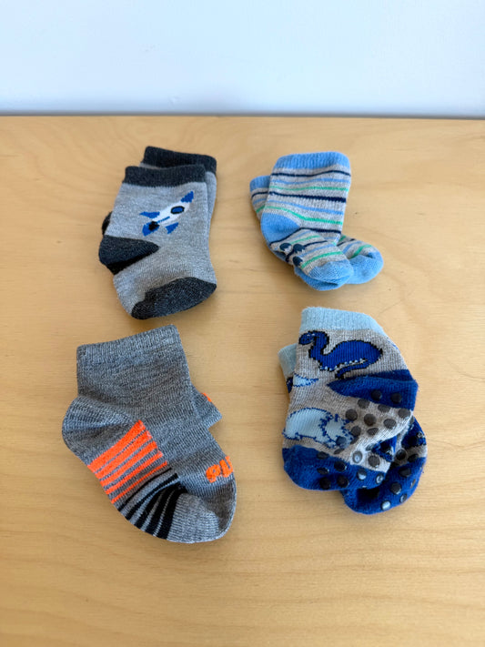 Rocket, Rino, Striped, Puma Socks (4) / 0-3m