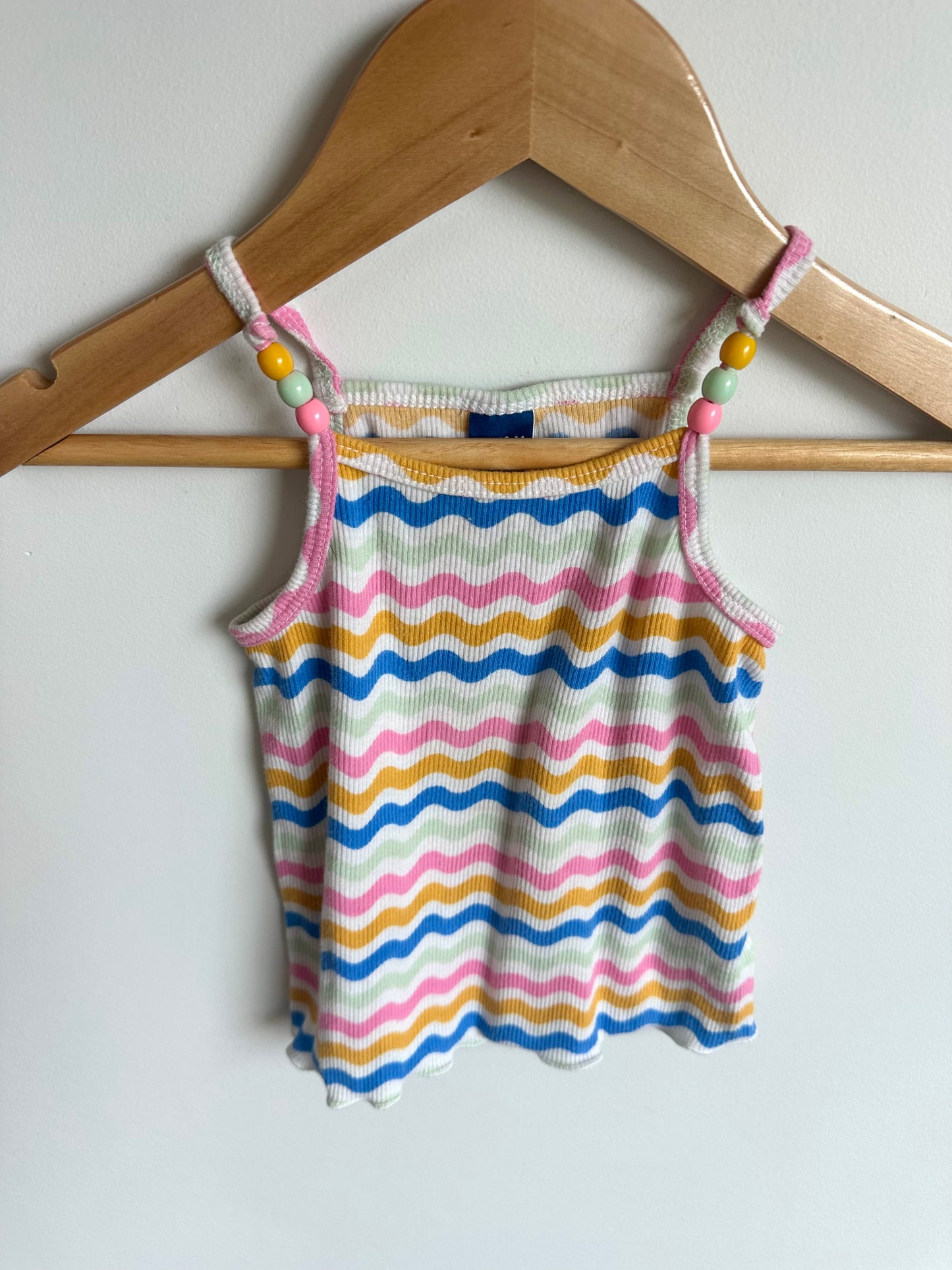 Thin Strap Beads Striped Top / 12-18m