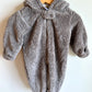 Grey Bear Ears Bunting Suit / 9m