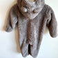 Grey Bear Ears Bunting Suit / 9m