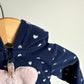 Navy Heart Fleece Jumpsuit / 9m