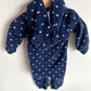 Navy Heart Fleece Jumpsuit / 9m
