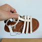 White Braided Strap Sandals  / Size 6 toddler