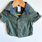 Green Button Up Short Sleeve Top / 6-12m