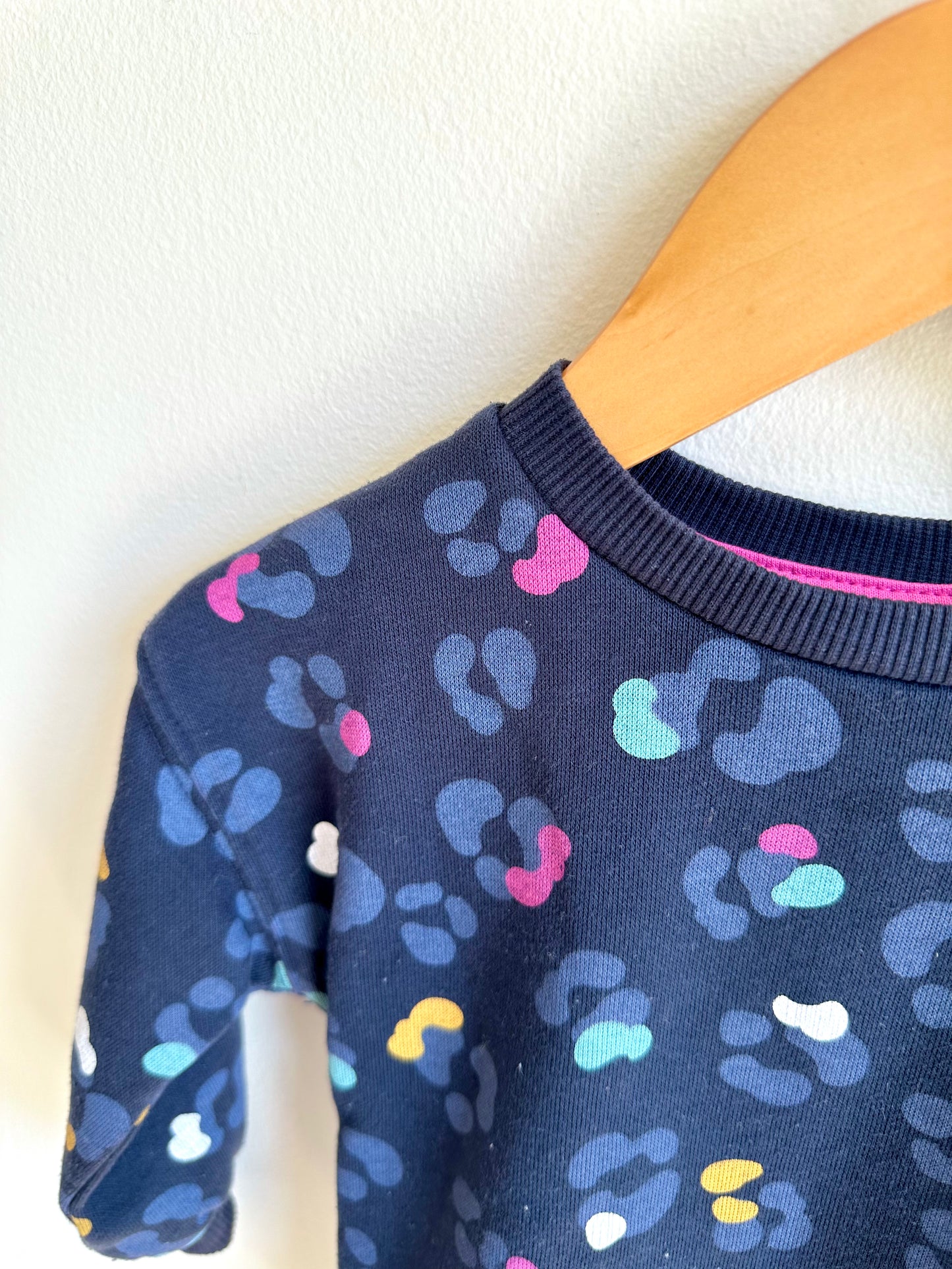 Navy Animal Print Sweater / 6-12m