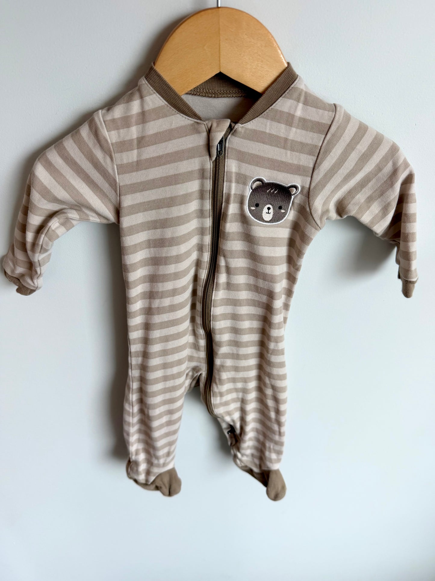 Bear Footed Stripe Sleeper / 3m