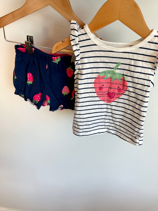 Strawberry Tank + 2 Shorts Set / 9m