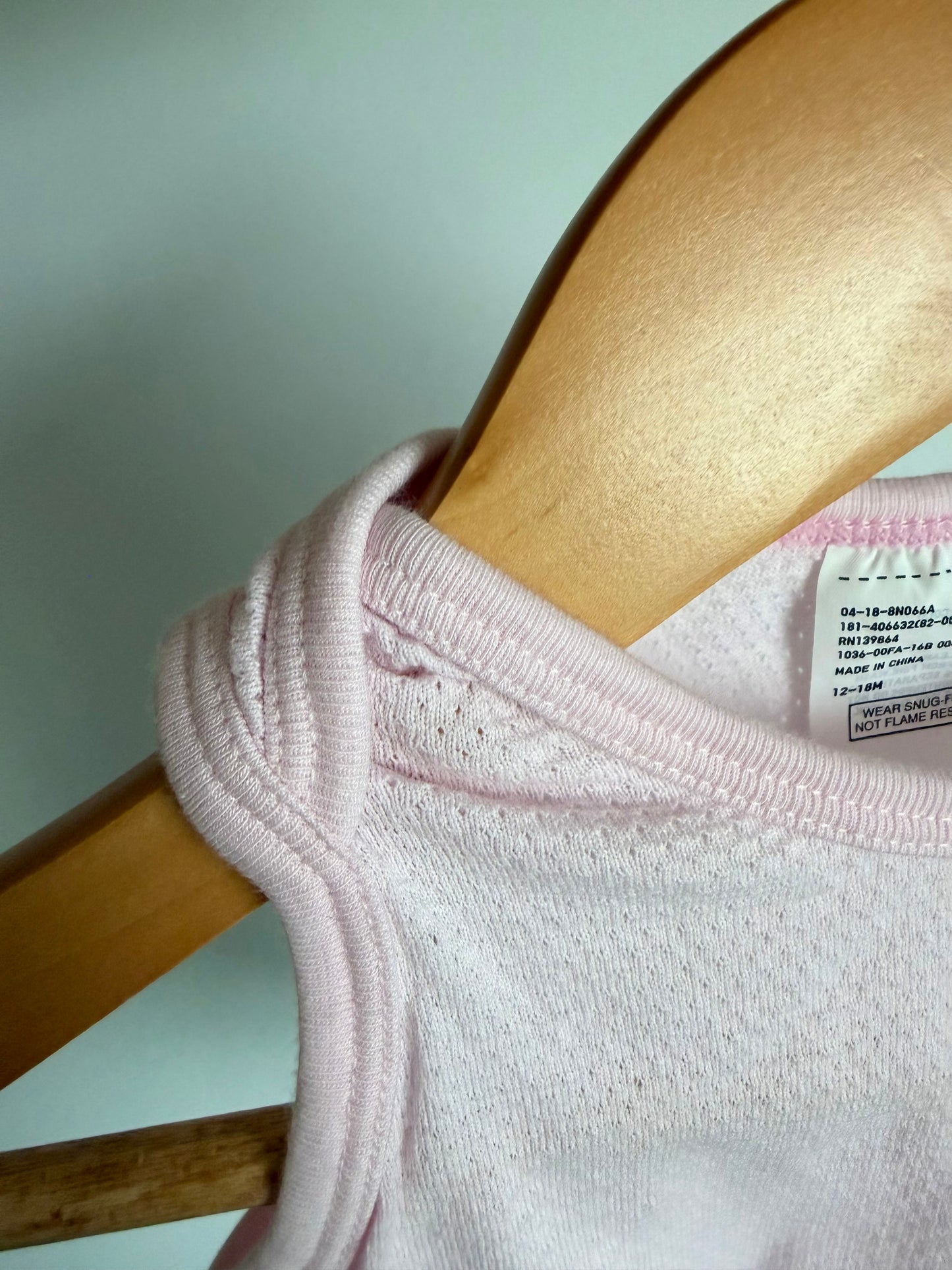 Breathable Pink Tank Bodysuit / 12-18m