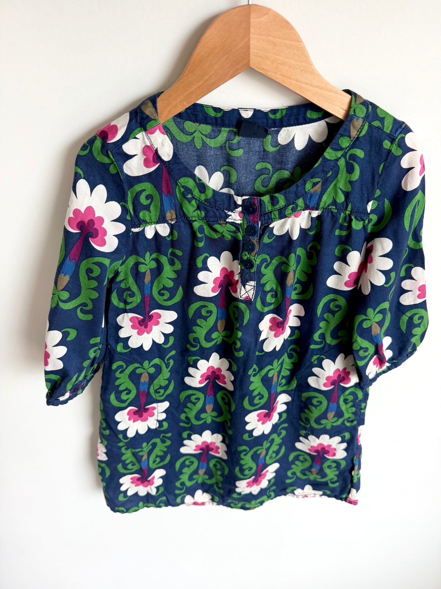Navy Flourish Dress / 5-6 years