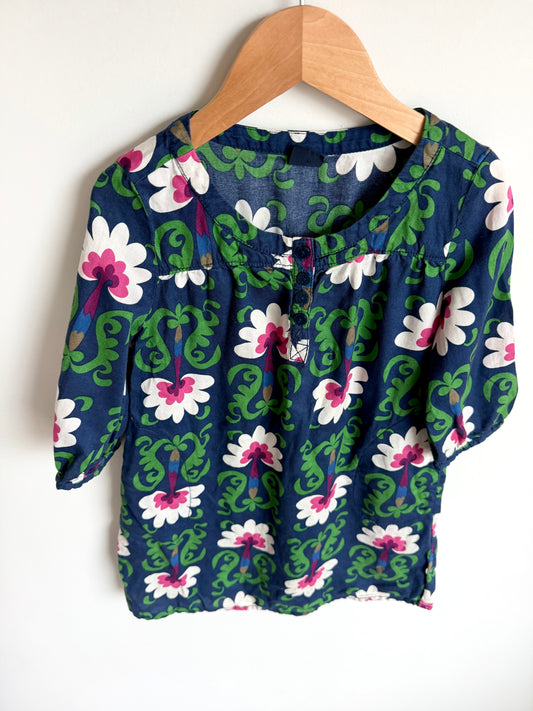 Navy Flourish Dress / 5-6 years
