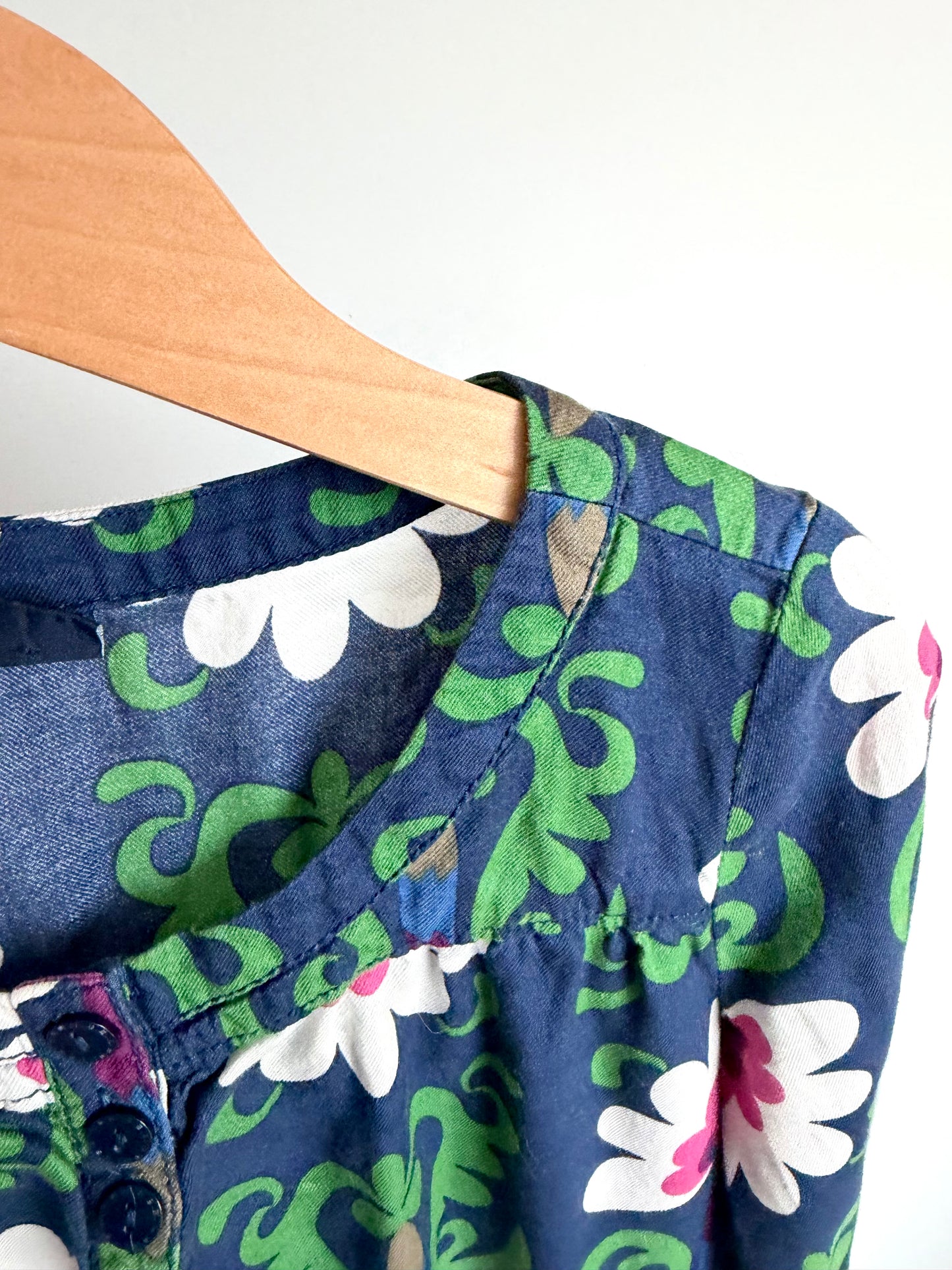 Navy Flourish Dress / 5-6 years
