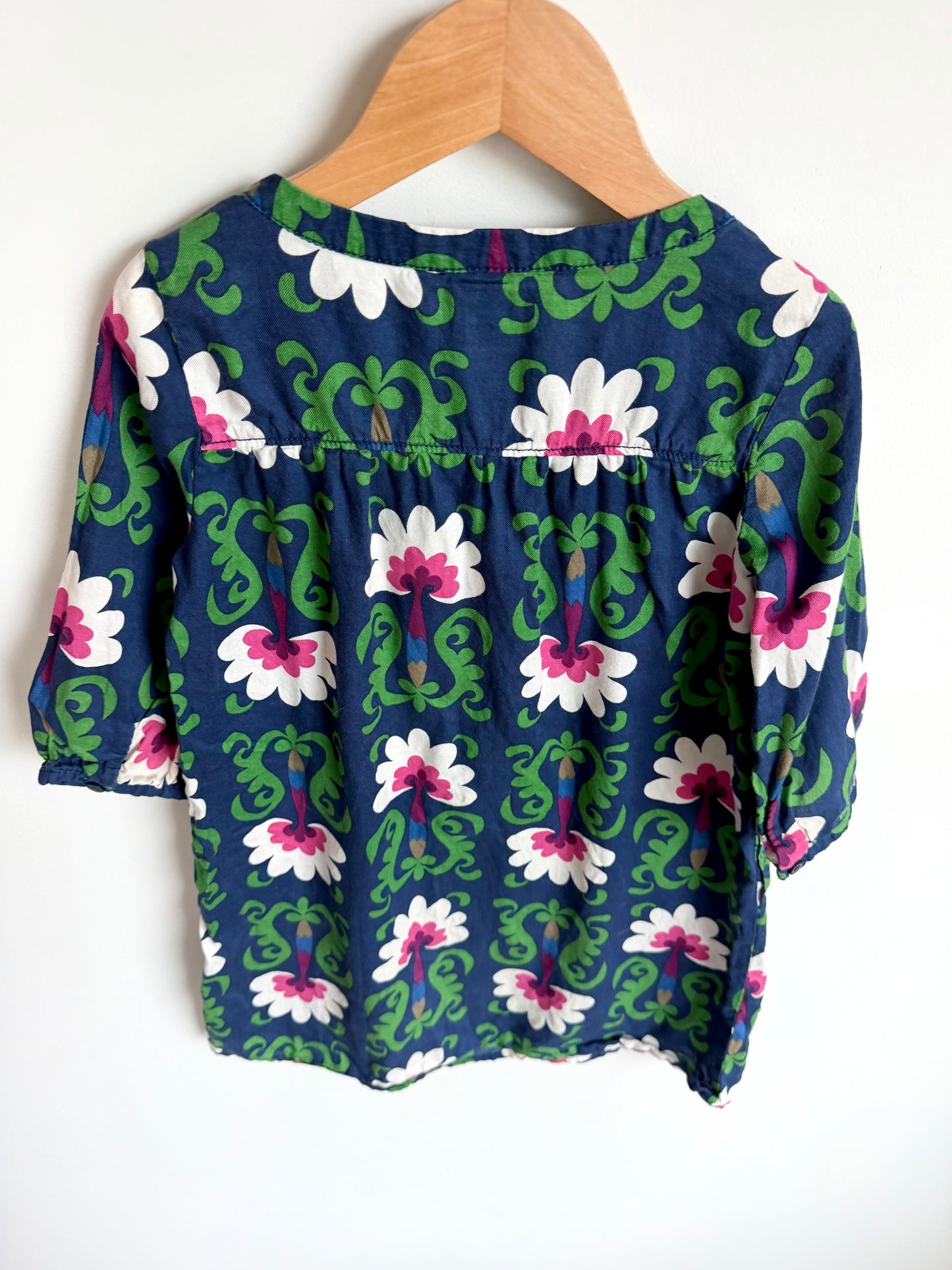 Navy Flourish Dress / 5-6 years