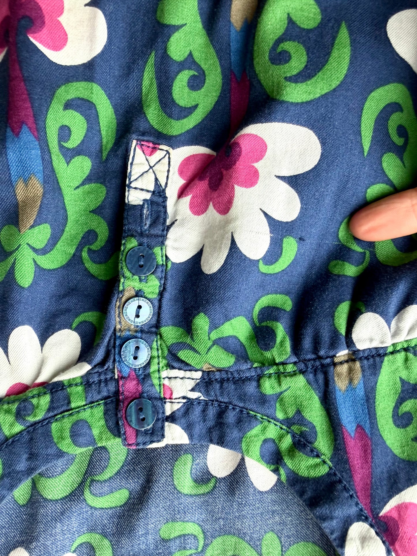 Navy Flourish Dress / 5-6 years
